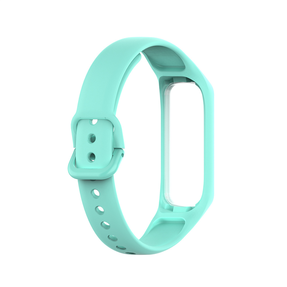Replacement Watchband Sweat-proof Comfortable Soft Silicone Strap Compatible For Samsung Galaxy Fit2 R220 teal