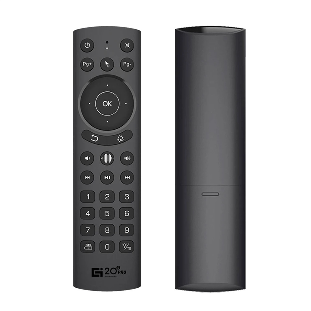 G20S PRO Voice Remote Wireless Replacement Remote Keyboard With 6 Axial Gyroscope IR Learning Air Fly Mouse Compatible For Android H96 MAX TV Box black