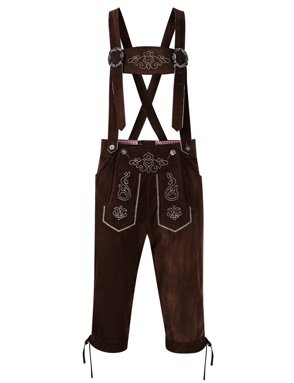 US CLEARLOVE Men Strap Pants Stylish Embroidery Vintage Dress Pants Oktoberfest