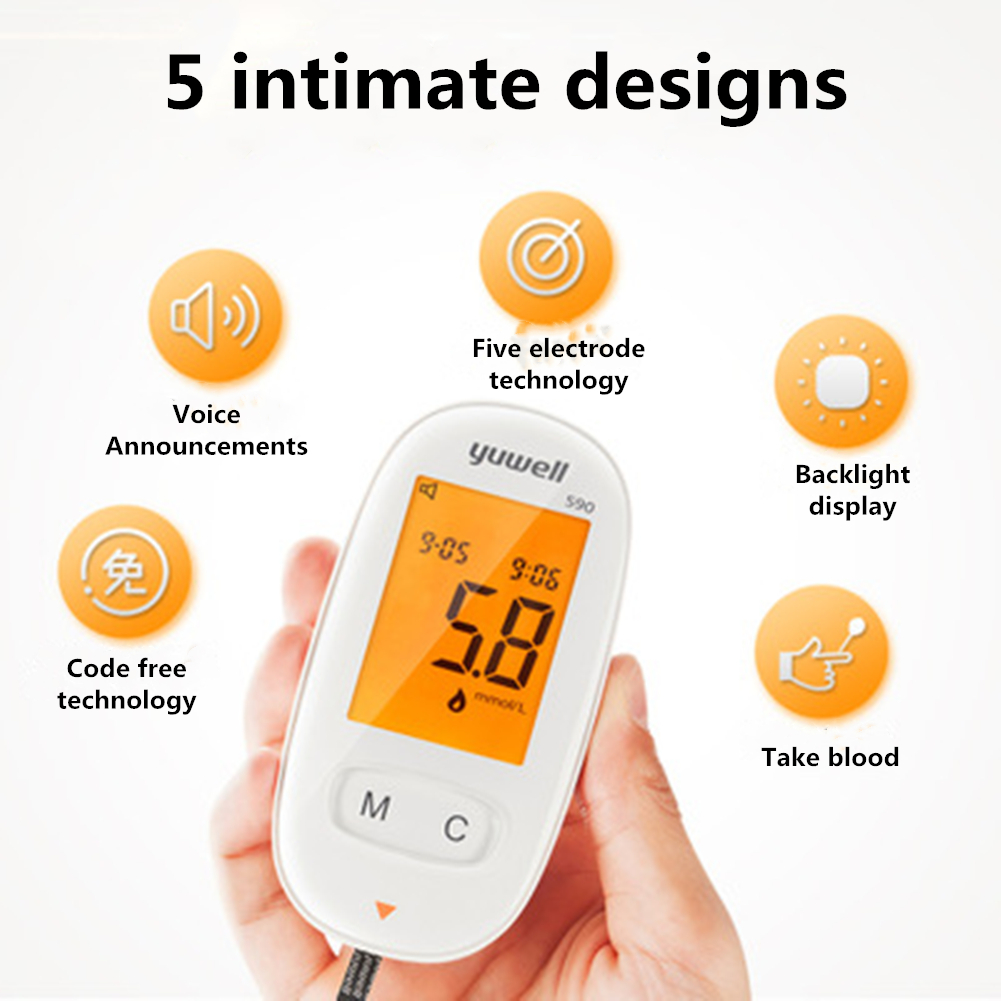 Blood Glucose Meters Needles Set Sugar Monitor Collect Blood Health Care 50 Test