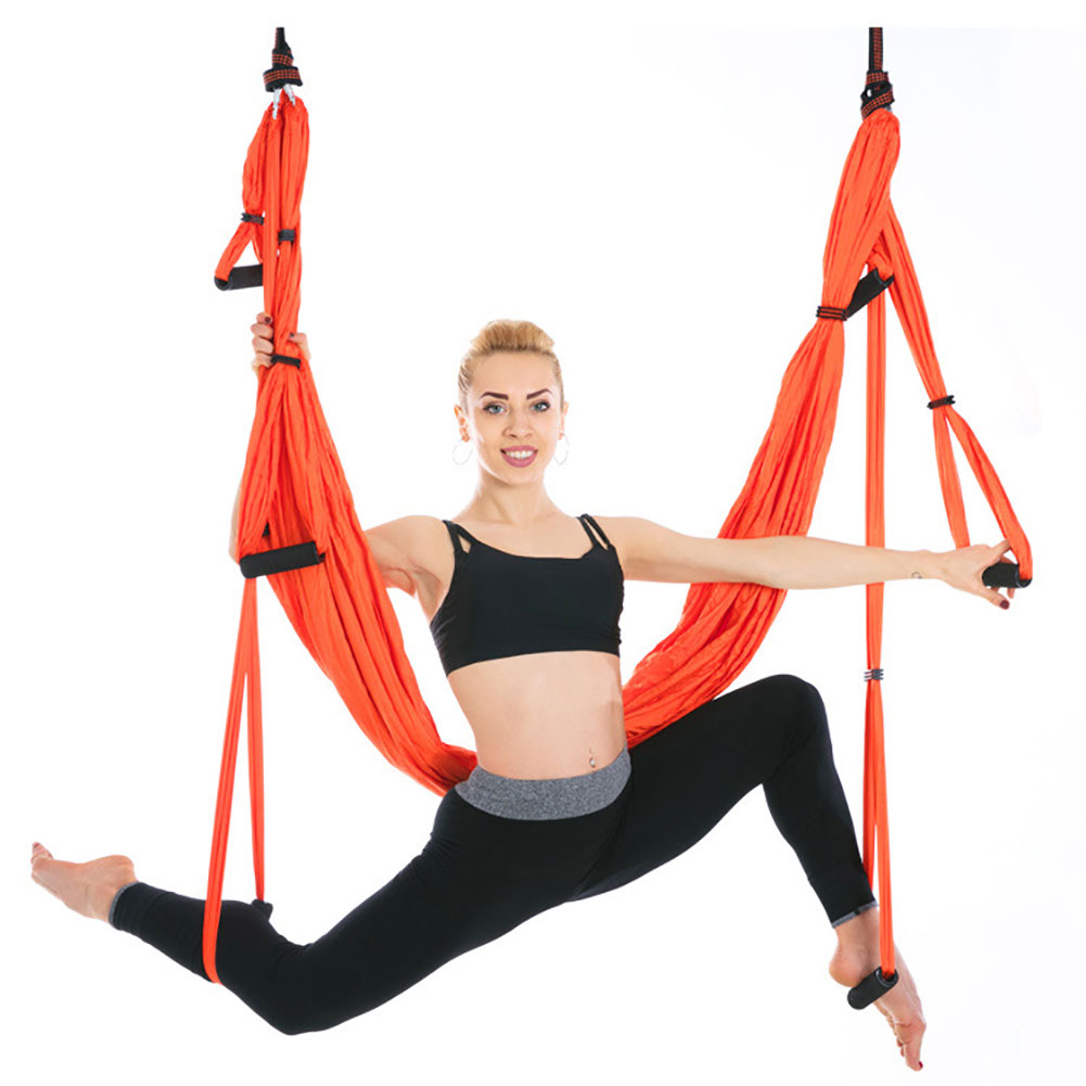 Yoga Swing Set Yoga Sling Inversion Tool for Professional Beginners Orange (standard with single hammock)