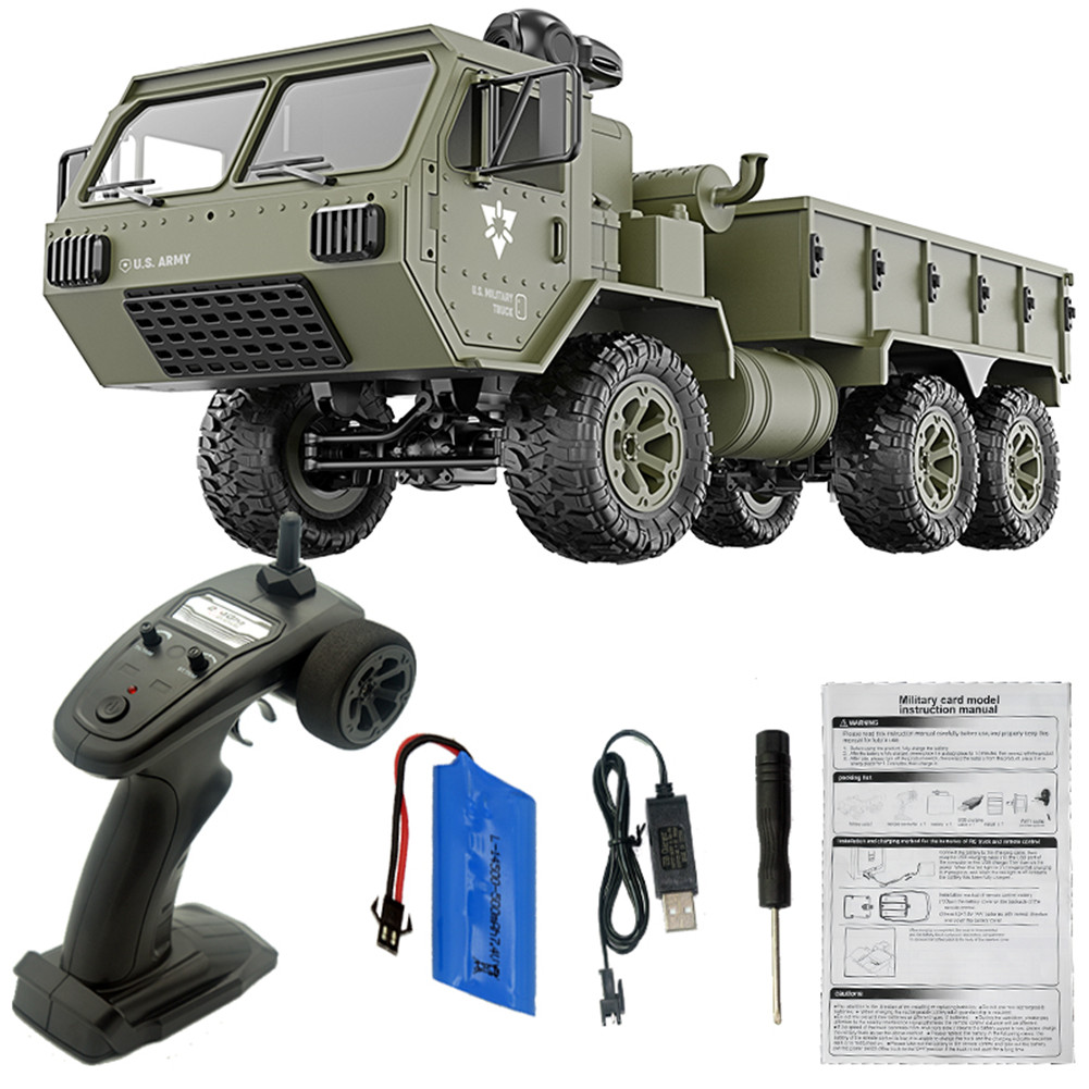 Fayee FY004A 1/16 2.4G 6WD Rc Car Proportional Control US Army Military Truck RTR Model Toys With camera +1 battery_1:16
