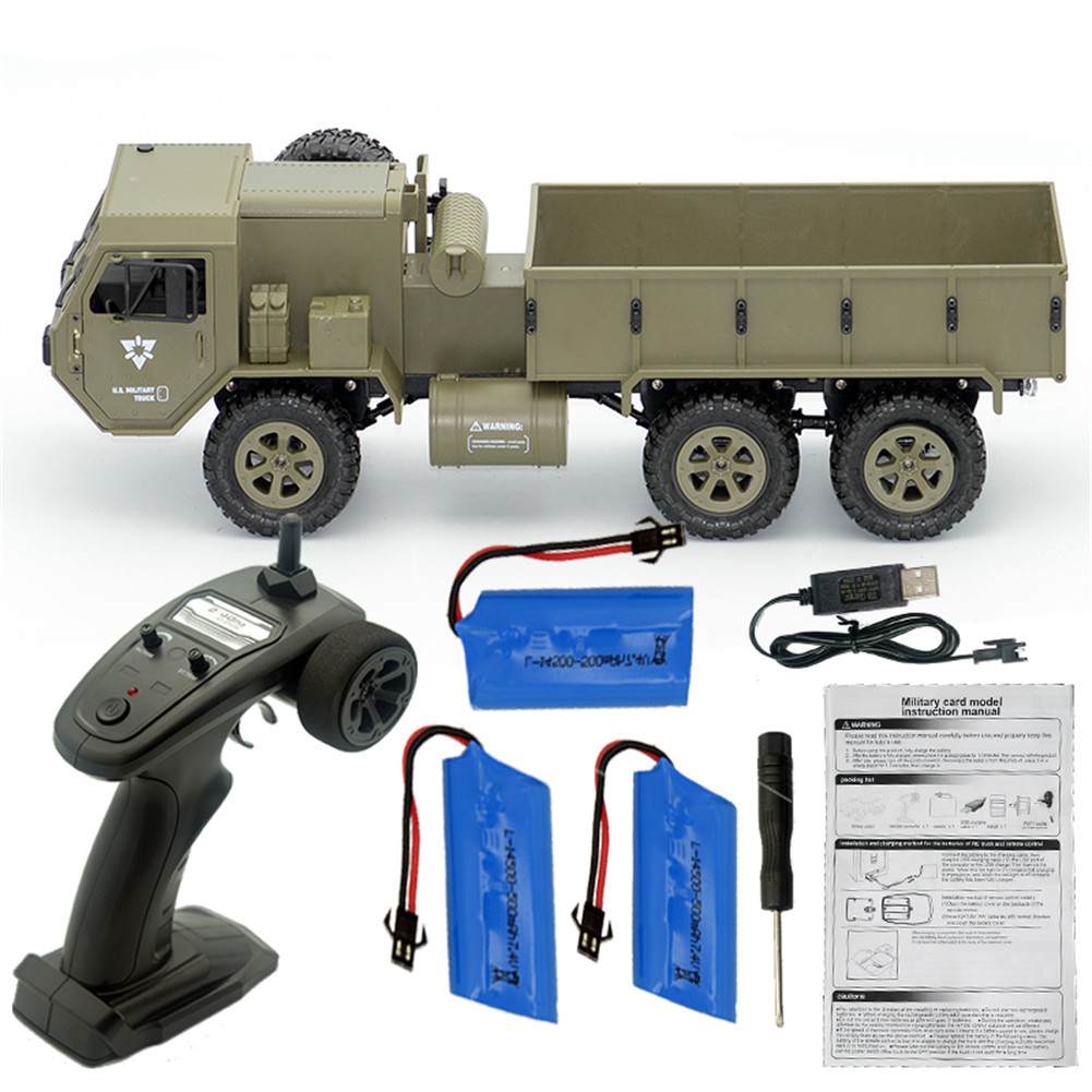 Fayee FY004A 1/16 2.4G 6WD Rc Car Proportional Control US Army Military Truck RTR Model Toys Without camera+3 batteries _1:16
