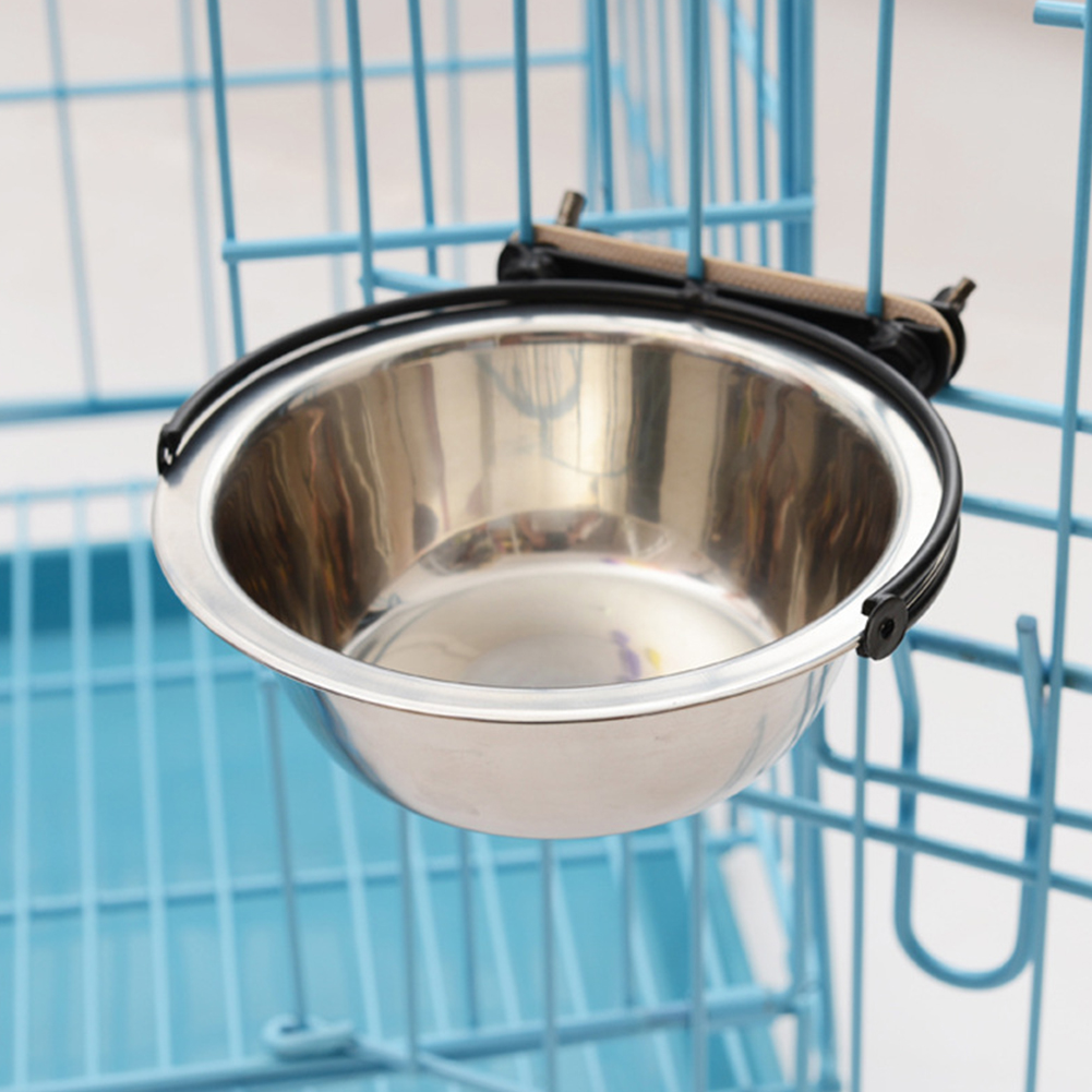 Stainless Steel Cage Hanging Pet Bowl for Dogs Feeding Watering 11cm