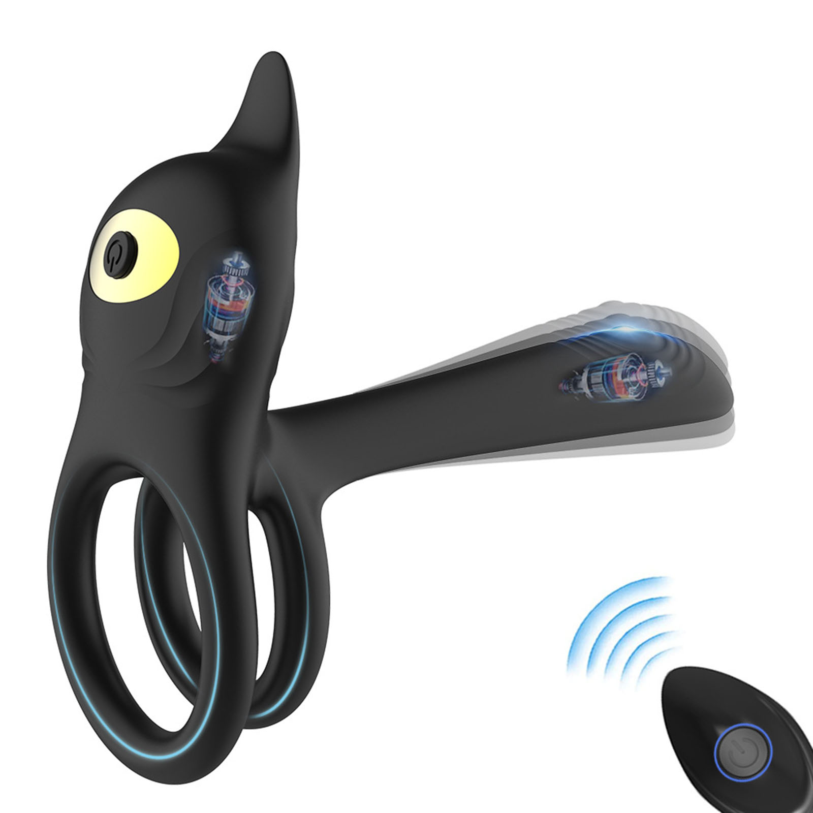 Penis Vibrator Masturbator With 10 Speeds Sex Machine Penis Delay Trainer Vibrating Cock Ring Couples Sex Toys black