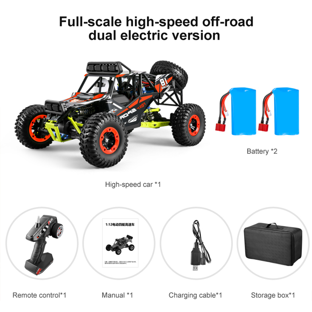 1:12 2026 Climbing  Car  Toys Four-wheel Independent Shock Absorption Suspension System 2.4g 4wd High Speed Off-road Drift Rc Car Red 2 batteries