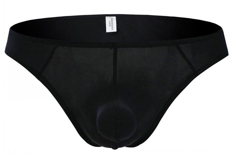 Men Sexy Briefs Multicolor Soft Comfortable Lightweight Breathable Ultra-thin Ice Silk Underwear black XL