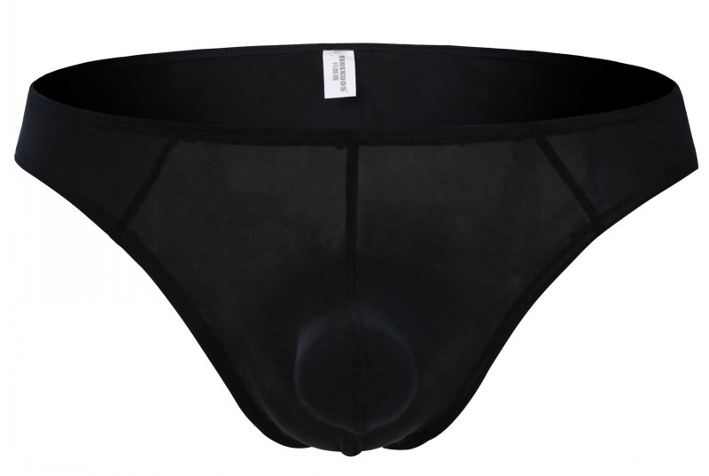 Men Sexy Briefs Multicolor Soft Comfortable Lightweight Breathable Ultra-thin Ice Silk Underwear black 2XL