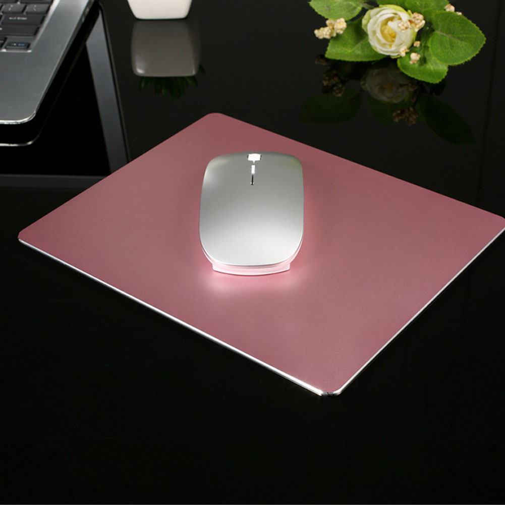 Aluminum Alloy Mouse Pad with Non-Slip Rubber Bottom Gaming Mouse Mat Rose gold