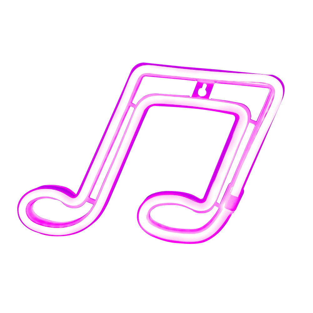 Musical Note LED Neon Sign USB/Battery Powered Decoration Neon Lamp For Home Bedroom KTV Bar Party Wall Decor pink