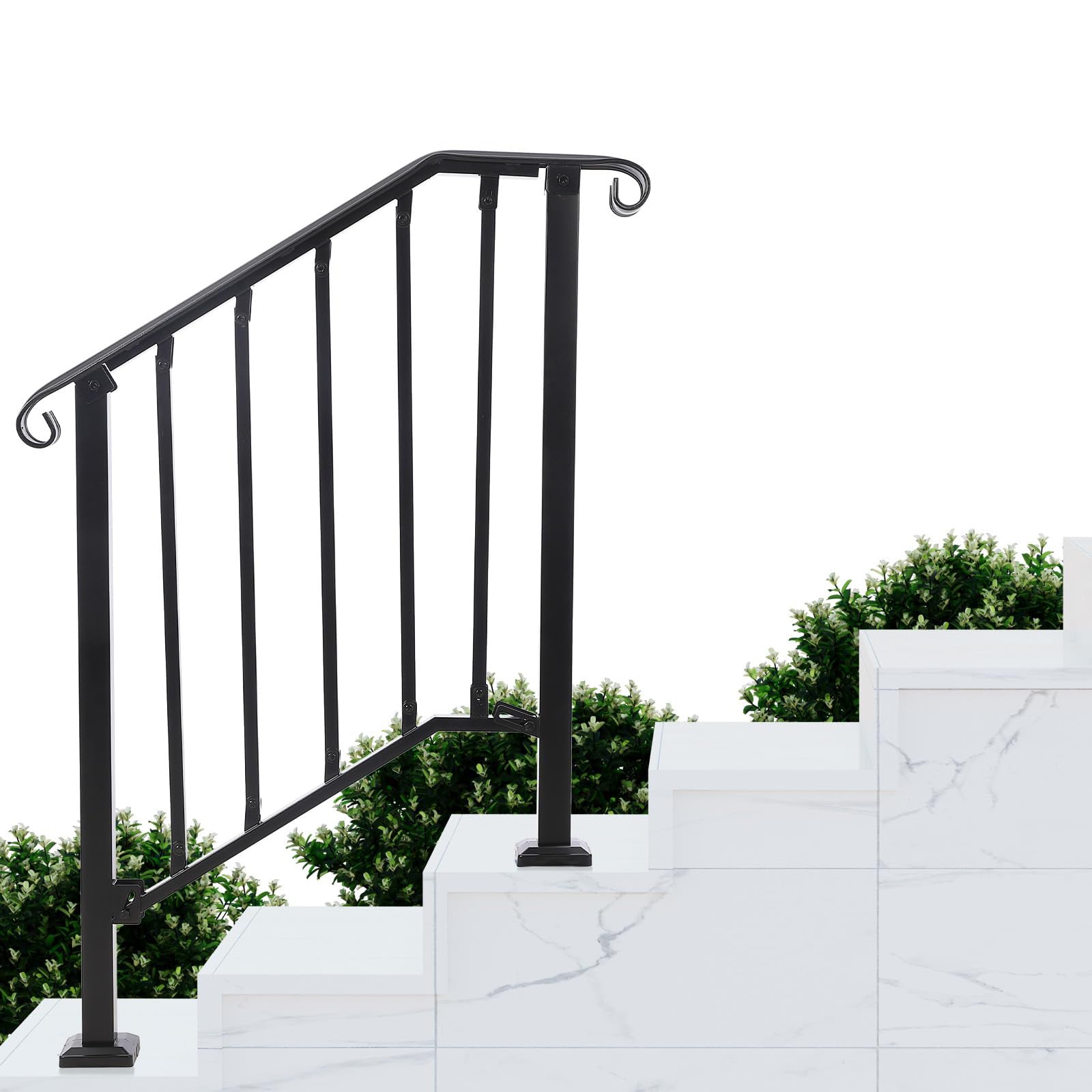 US GARVEE Handrails for Outdoor Steps Adjustable Stair Railing Staircase Handrail with Installation Kit