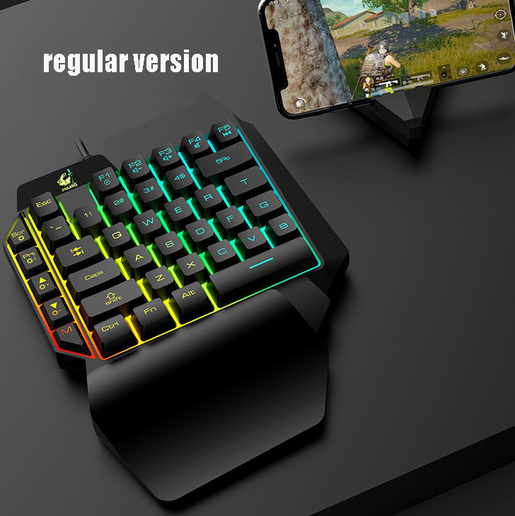 One-Handed Keyboard Left-Hand Gaming Keyboard 39-Key Full Key USB Interface Support for Backlight  Ordinary keycap version