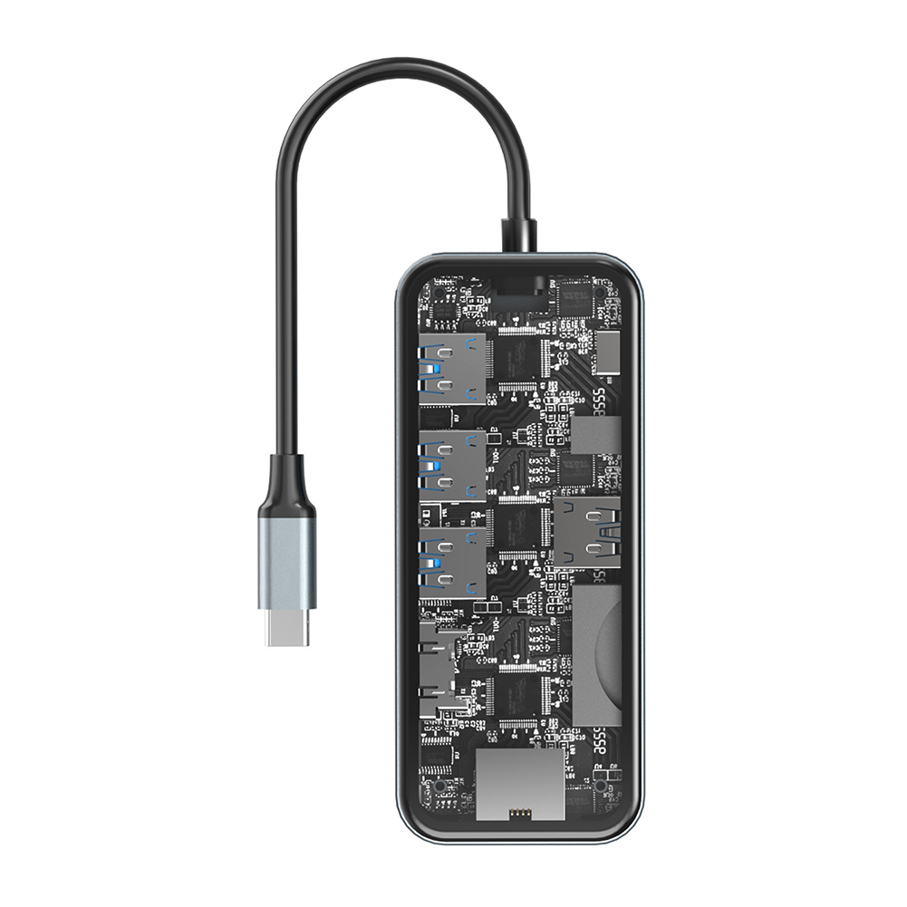 10 in 1 USB C Hub with Ethernet Adapter 4k 30hz HD Multimedia SD TF Card Reader