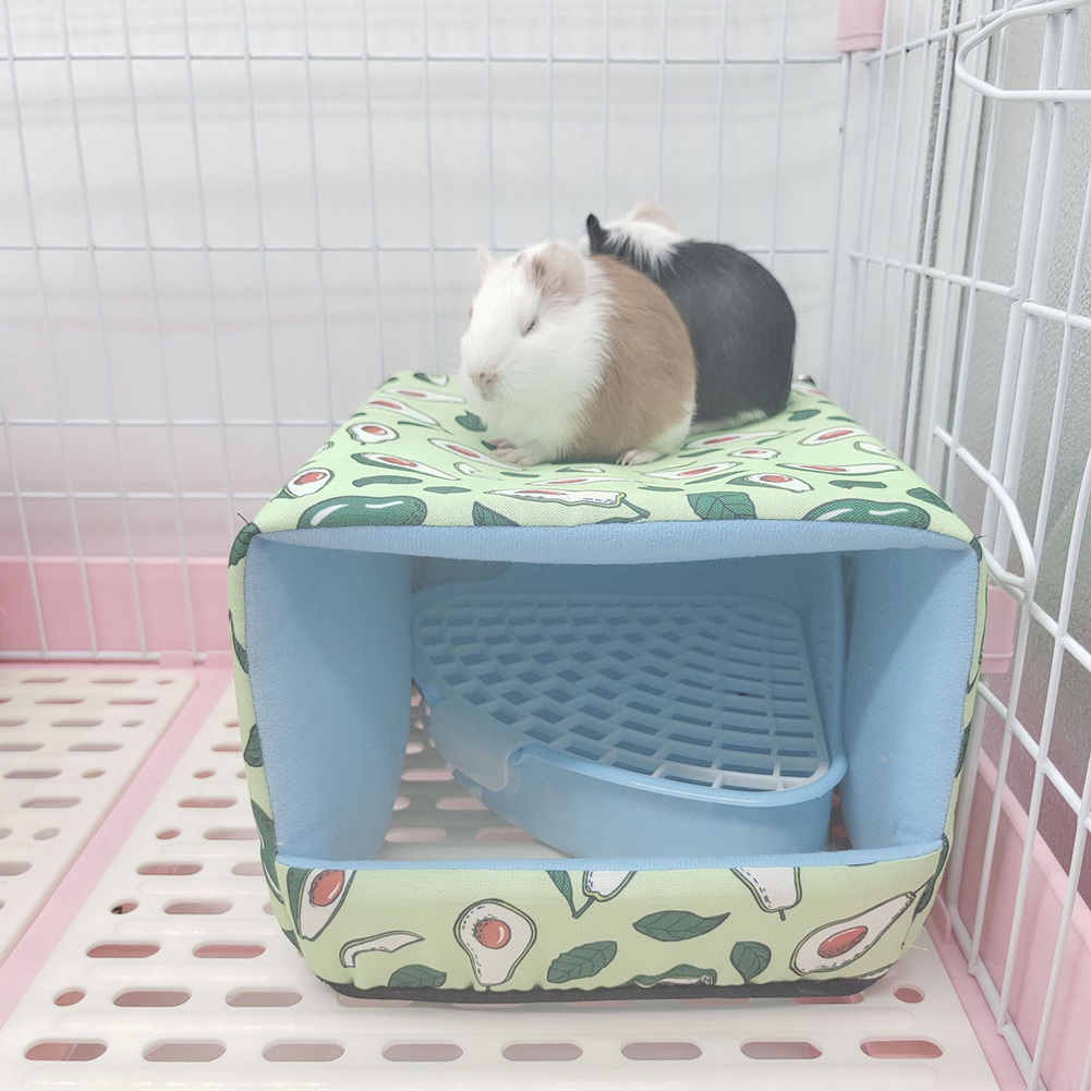 Pet Bottomless Cotton Nest Small Pet Hidden House Shelter Sleeping Bed For Rabbit Hedgehog Guinea Pig avocado 30 x 25 x 19
