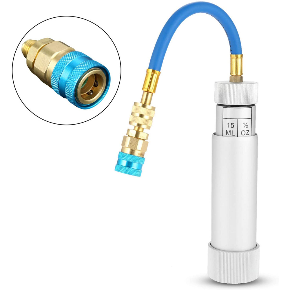 A/C Oil and Dye Injector Hand Turn Screw-in Air Conditioning Coolant Filling Tube Injection Tool