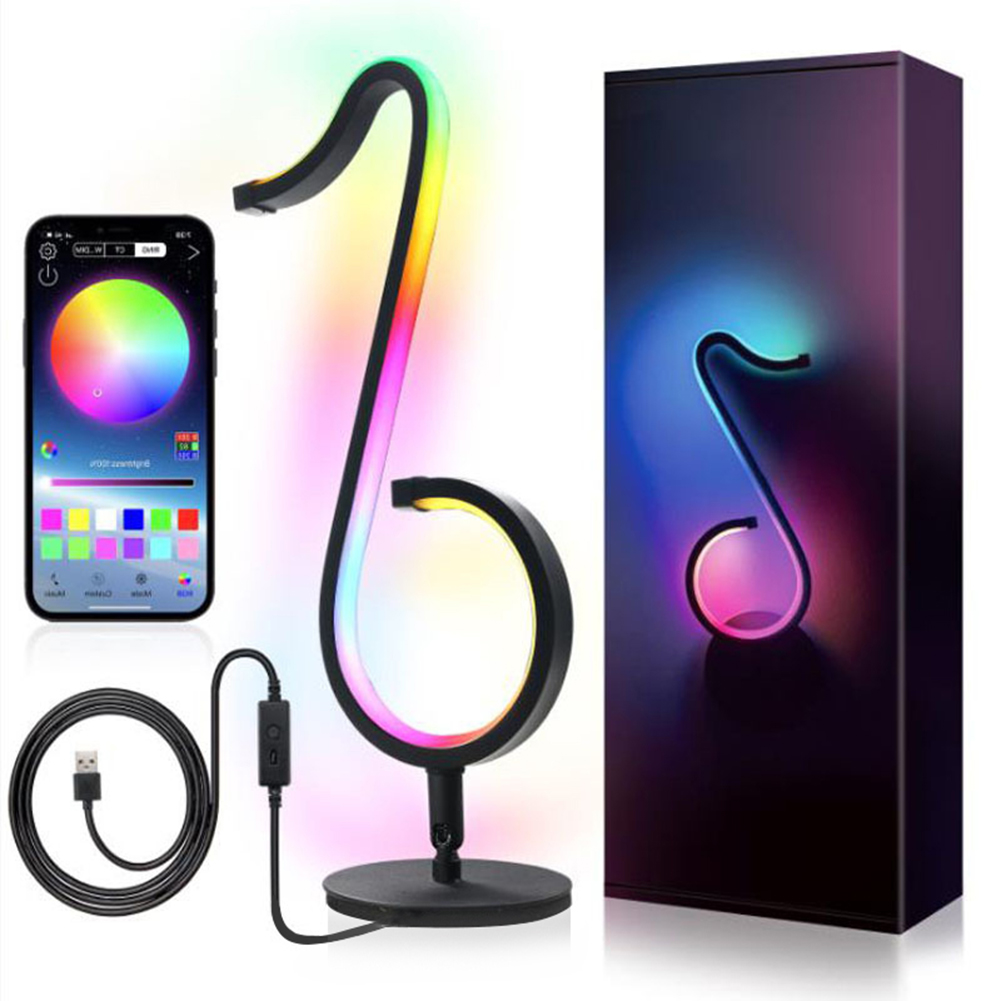Led Musical Note Light Colorful RGB Atmosphere Table Lamp Bedside Night Light