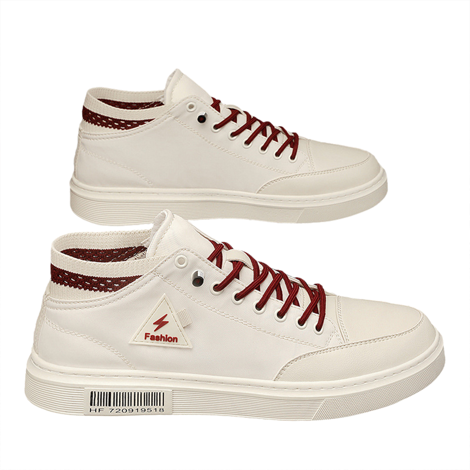 Men Sneakers Casual Shoes Ergonomic Anti-slip Design Lightweight Breathable Minimalist Sports Shoes Fashion Platform Shoes Beige red 41