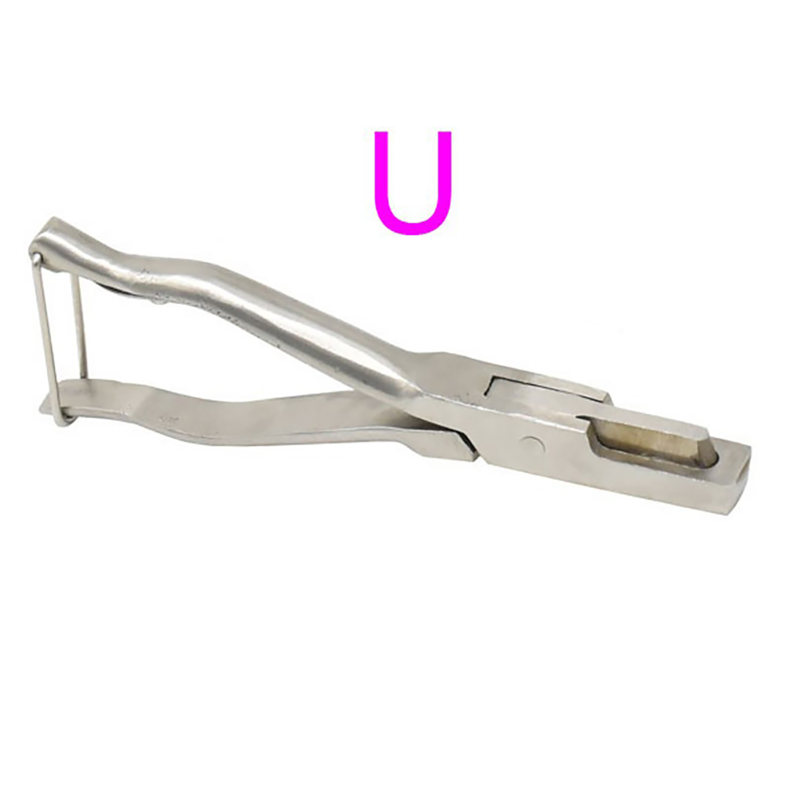 Pig Ear Plier Stainless Steel Pig Ear Punch Pliers U Shaped V Shaped Animal Ear Pliers Veterinary Ear Marking Pliers Animal Identify Tool
