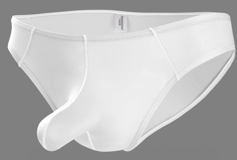 Men Sexy Briefs Multicolor Soft Comfortable Lightweight Breathable Ultra-thin Ice Silk Underwear White 2XL