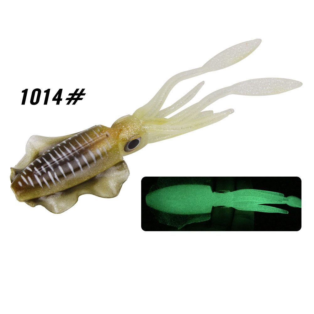 Fishing Lure Double Hook Squid Bait Glow-in-the-dark Baits 15cm60g Simulated False Bait Deep Sea Soft Bait 1014# Body_15cm (octopus bait)