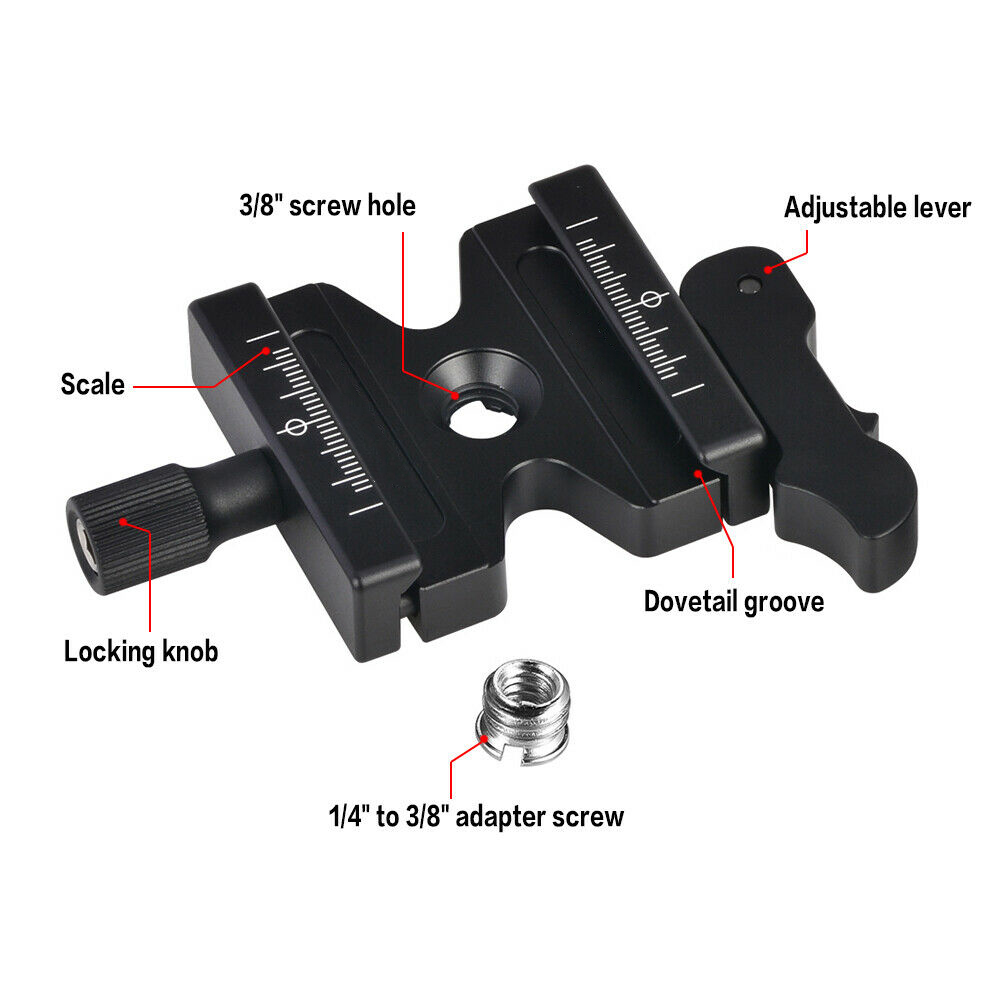 CL-50LS Aluminum Alloy Quick Release Clamp for Arca Swiss Plate Tripod black