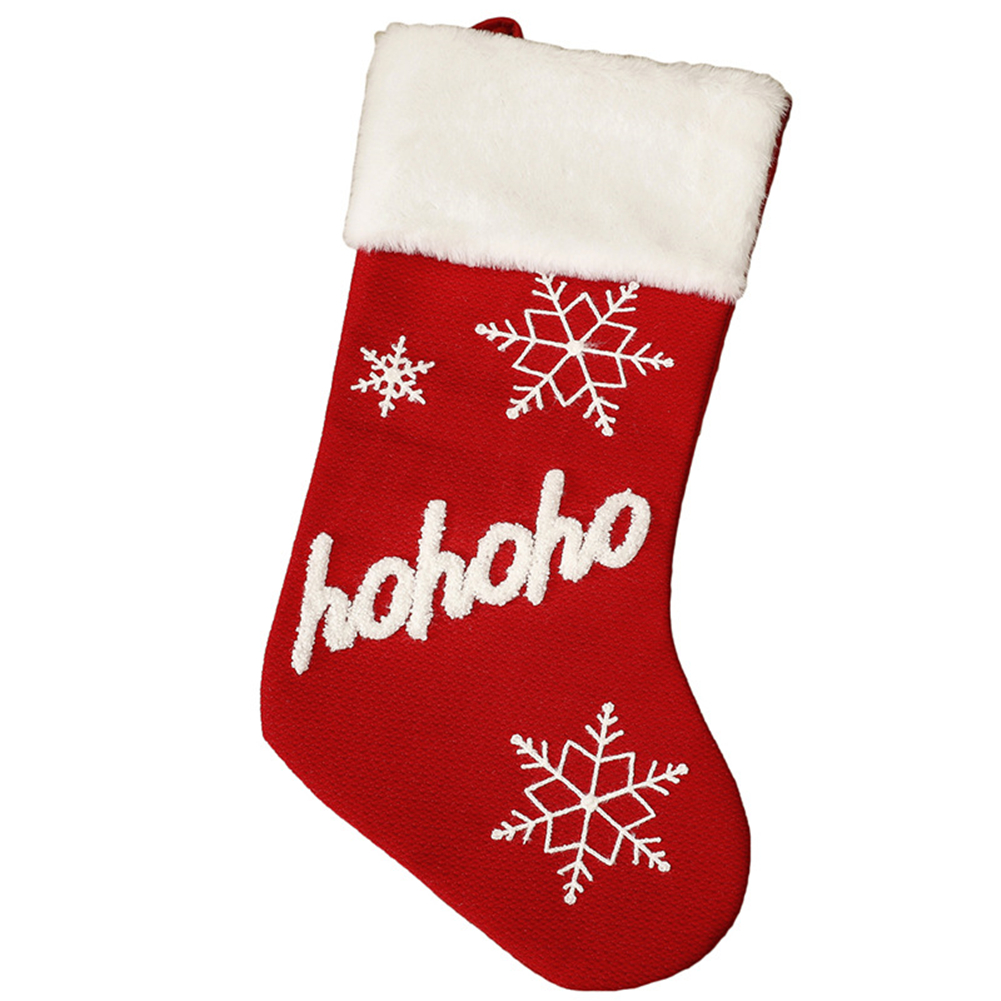 Christmas  Plush  Socks Non-woven Christmas Party Pendants Christmas Gift Candy Bags Snowflake English socks HOHOHO
