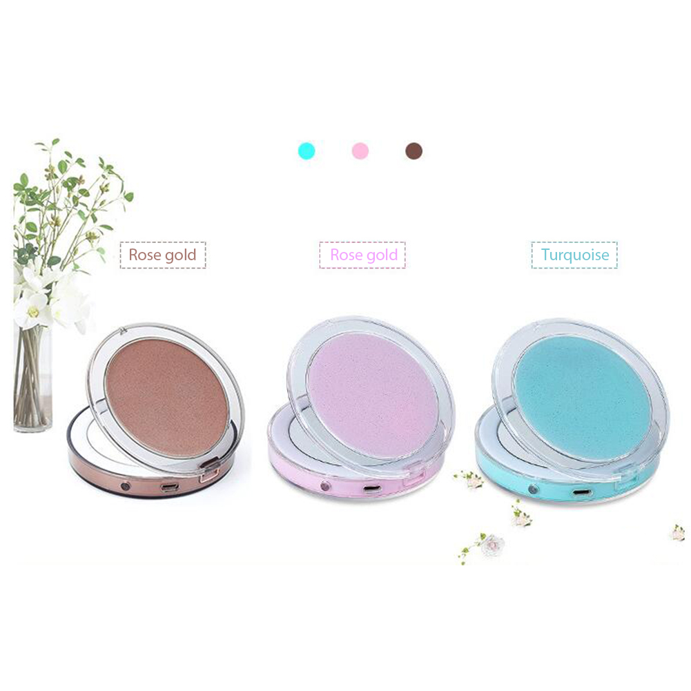 Outdoor Multi-Function Wireless Charging Portable Led Vanity Mirror Make Up Accessories Pink