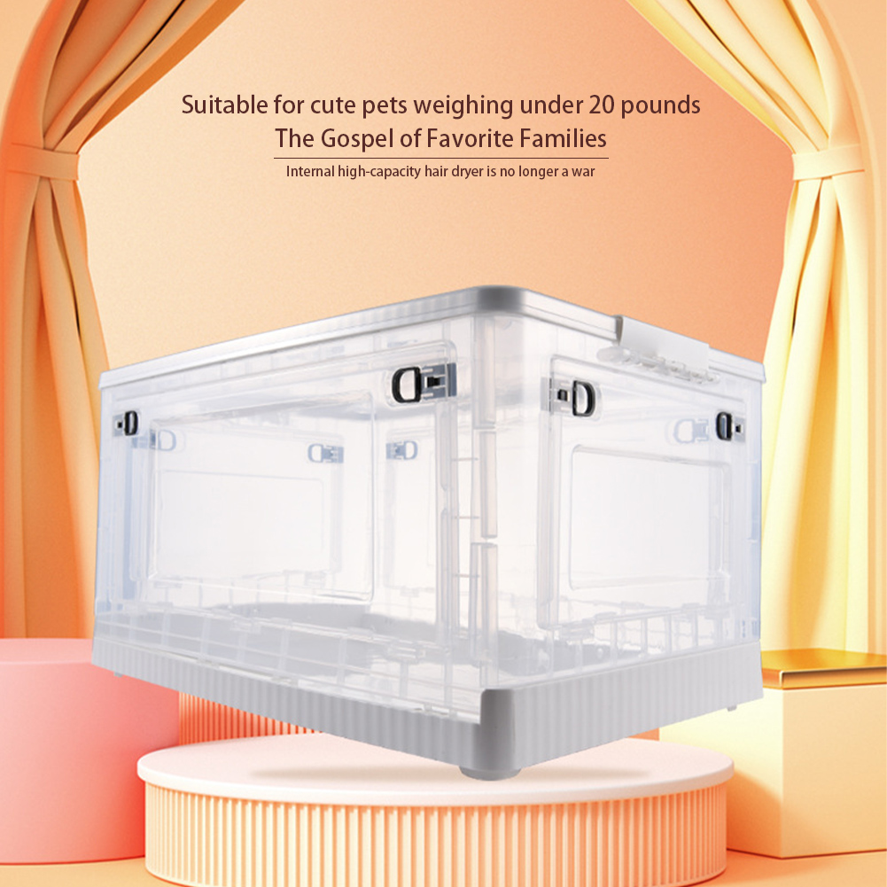 Pet Drying Box For Cats Dogs, Portable Pet Dryer Crate Cage, Transparent Pet Bath Grooming Dryer Box With Wheels For Cats Rabbits Small Medium Dogs Small