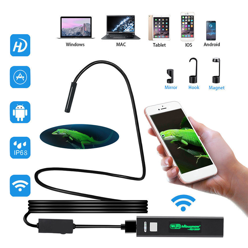Wholesale 5M 8LED WiFi Borescope Endoscope Snake Inspection Camera for