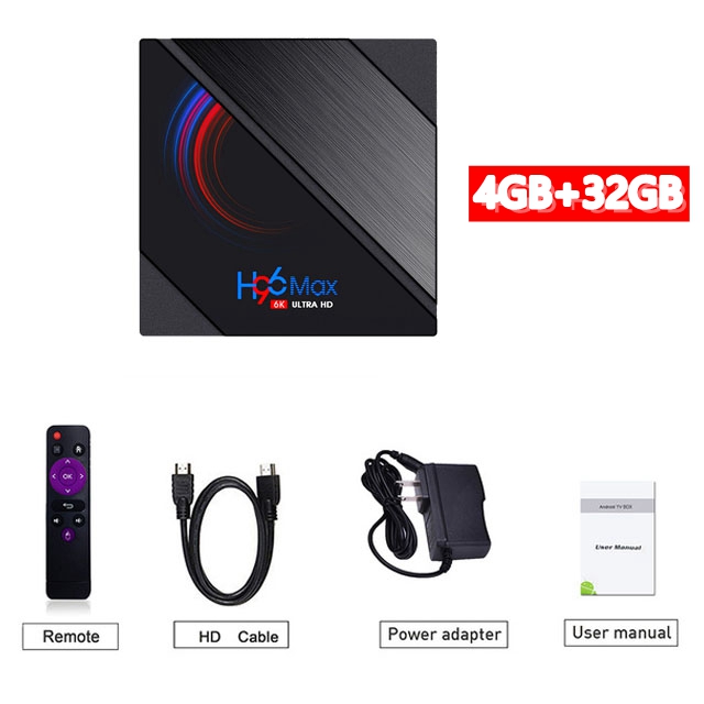 H96 Max H616 Top  Box Dual-band Wifi Android  10.0 TV  Box 4+32g 4+32G_Australian plug