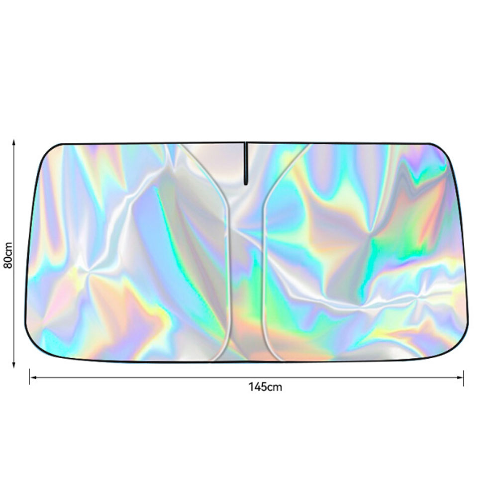 Front Car Windshield Sun Shade Umbrella, UV Ray Protector Sunshade, Foldable Front Windscreen Vehicle Cool Heat Insulation Protection, Auto Accessories 145x80cm