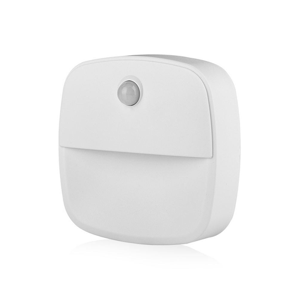 Led Smart Night Light Wall Lamp Energy Saving Pir Motion Sensor Kitchen Cabinet Light Bedroom Bedside Lamp white side light 1pc