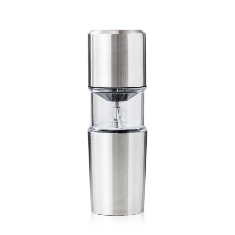 Electric Coffee Grinder Low Noise Stainless Steel Portable Rechargeable Coffee Mill Machine silver