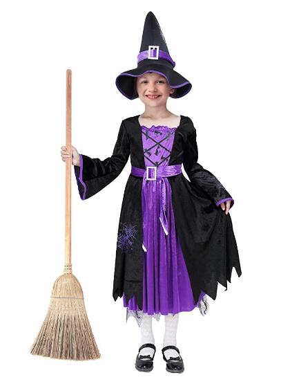 US TWISTER.CK Creative Fairytale Witch Halloween Party Cosplay Costume Set for Girls M