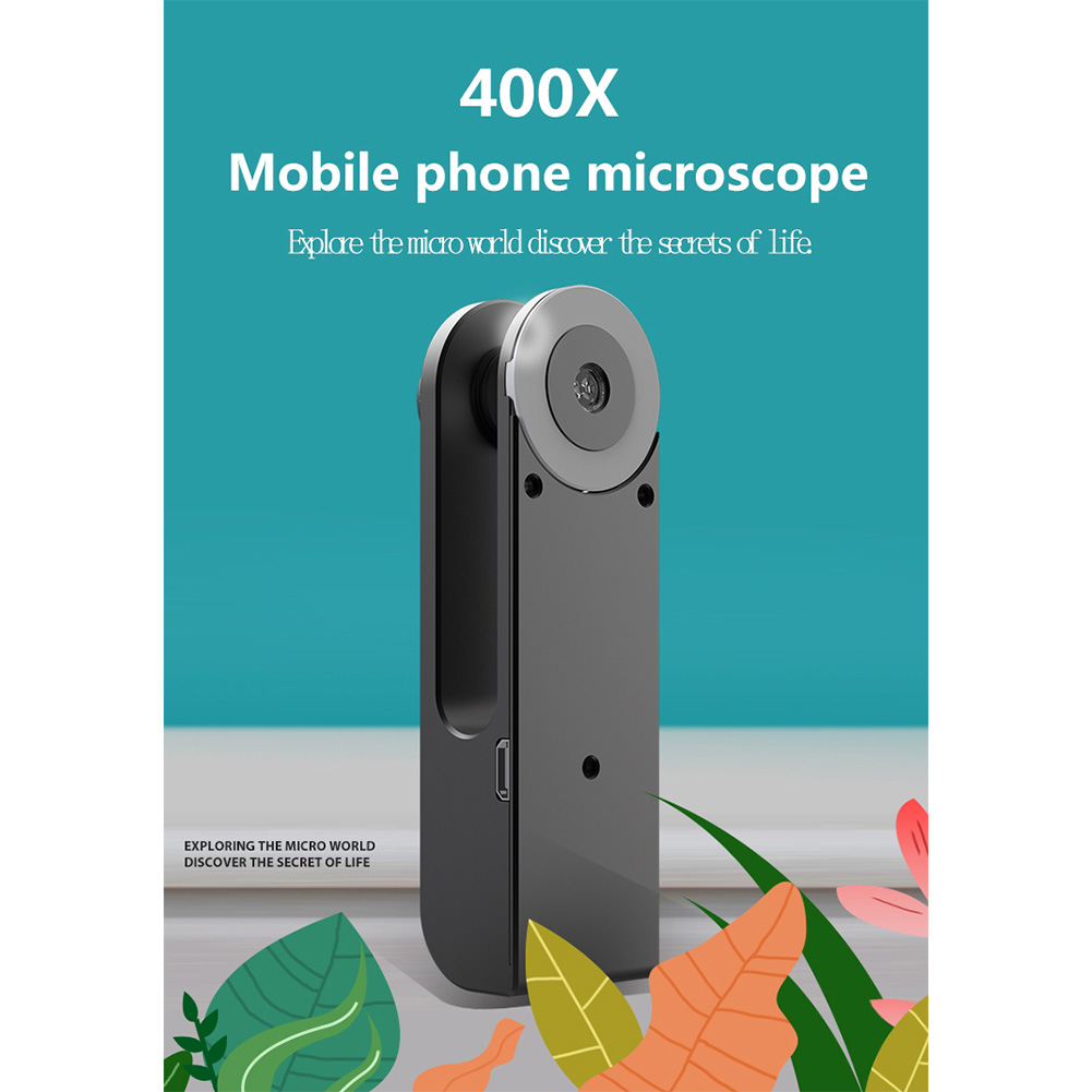 Universal Mobile Phone Universal Microscope Hd Camera Supplementary Light Lens 400X Microscope Camera Lens  black