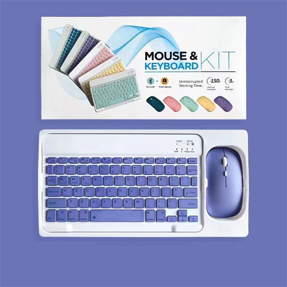 Mini Wireless Bluetooth Keyboard Mouse Set Rechargeable