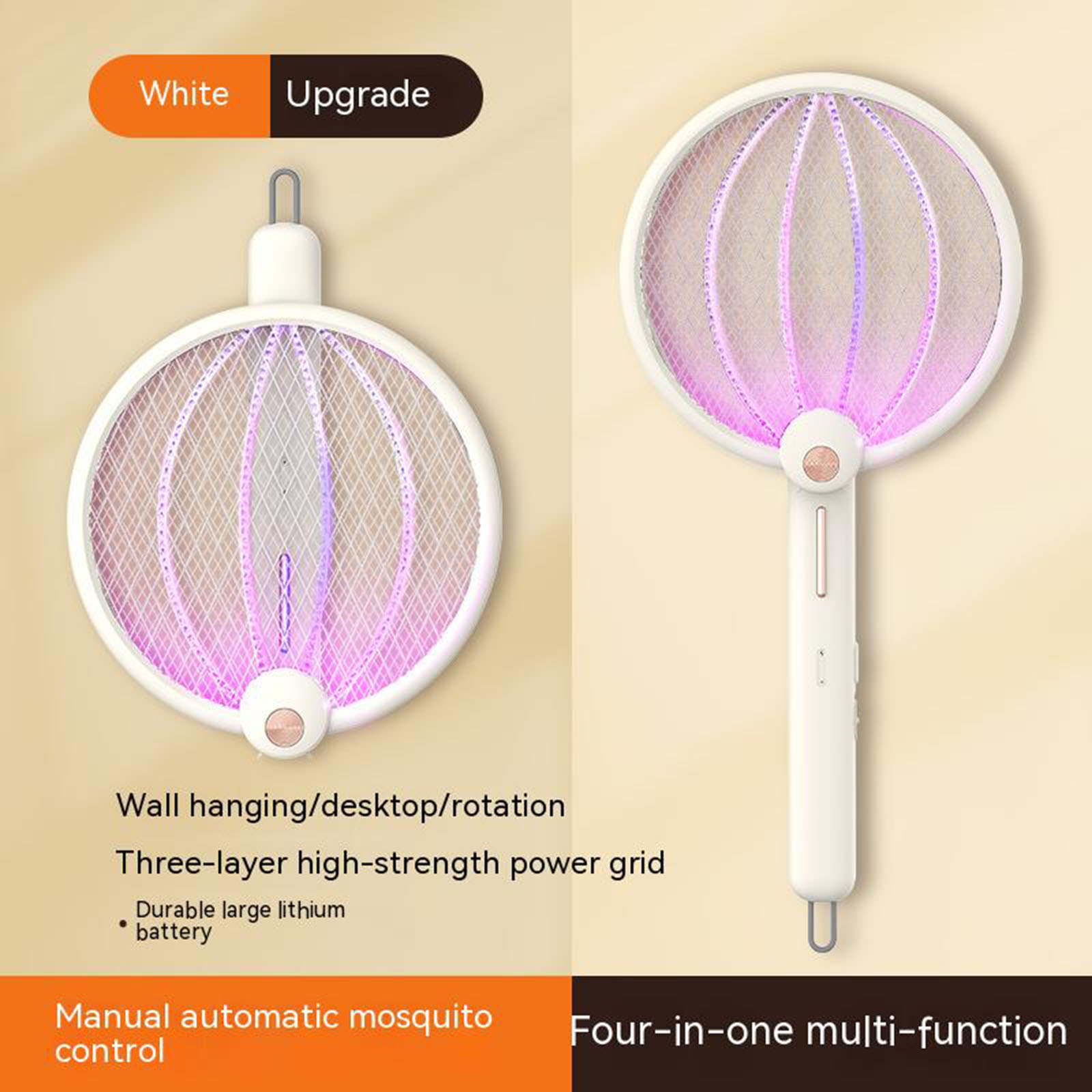 3 in 1 Electric Mosquito Racket USB Charging Mosquito Killer Lamp Foldable  Fly Swatter Bug Zapper Trap Mosquito Repellent Lamp