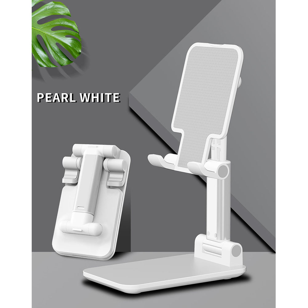 Portable Cell phone Holder Adjustable Angle Lazy Desktop Holder Folding Mobile Phone Bracket white