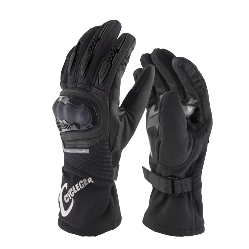Winter Motorcycle Waterproof Gloves Warm Riding Gloves Full Finger Motocross Glove Long Gloves for Motorcycle green_L