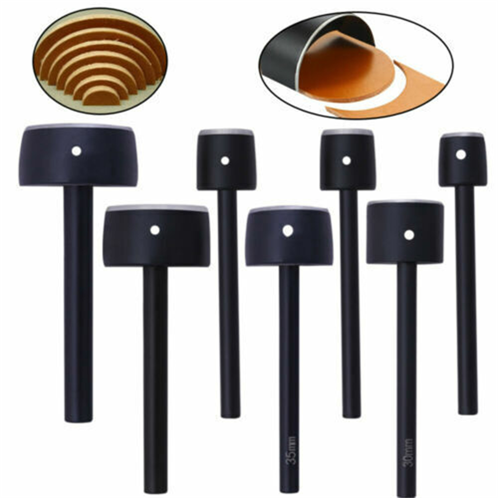 7Pcs Leather Craft Half-Round Cutter Punching Tools Arc-Shaped Punch Strap Tools