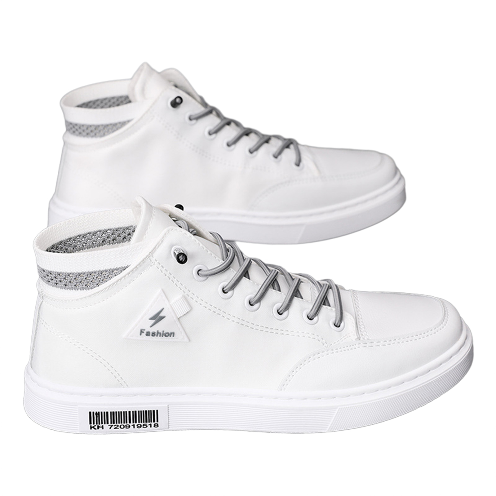 Men Sneakers Casual Shoes Ergonomic Anti-slip Design Lightweight Breathable Minimalist Sports Shoes Fashion Platform Shoes white gray 42