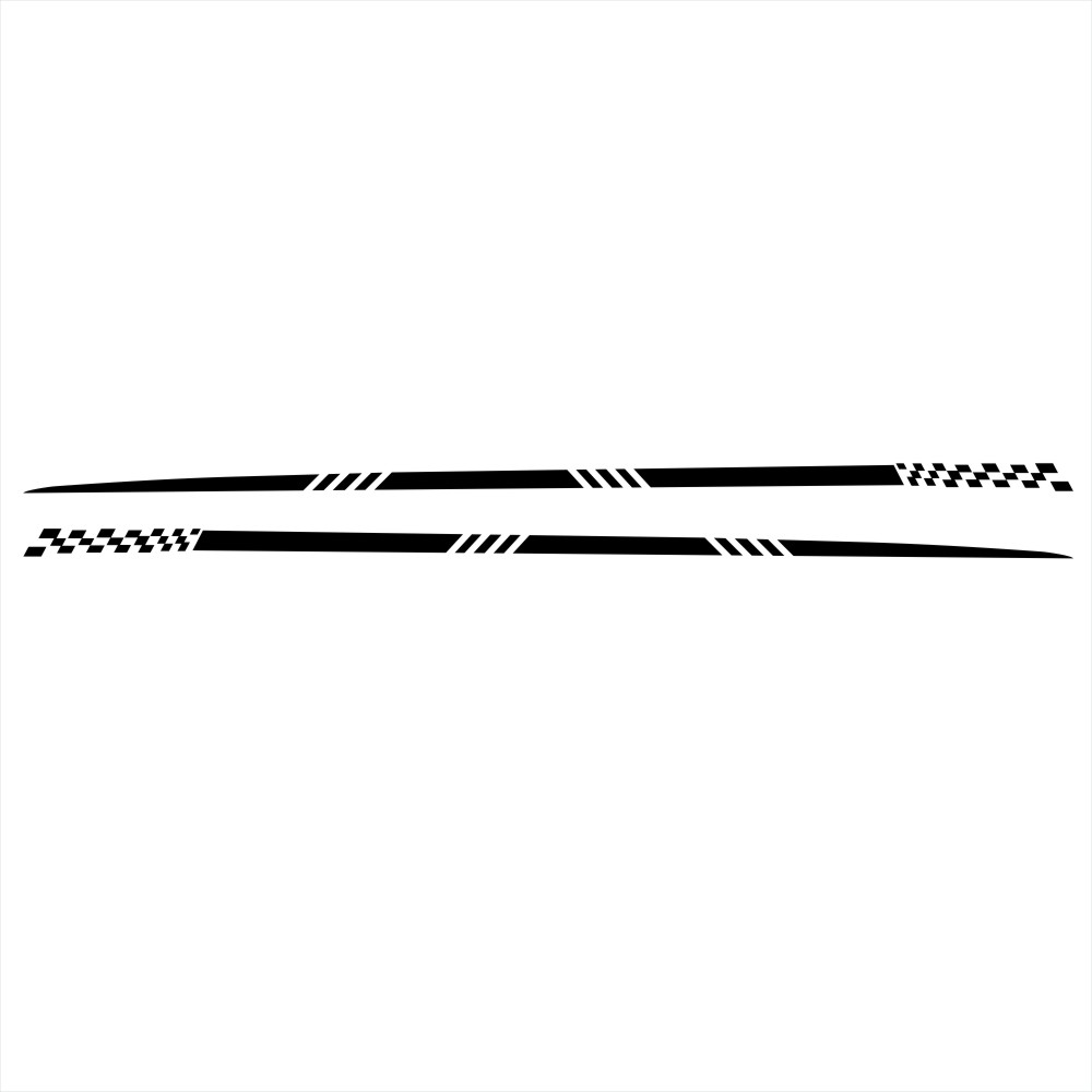 2pcs Universal Car  Decals Body Side Stripe Hood Sticker For All Car Vinyl Bumper Decals black