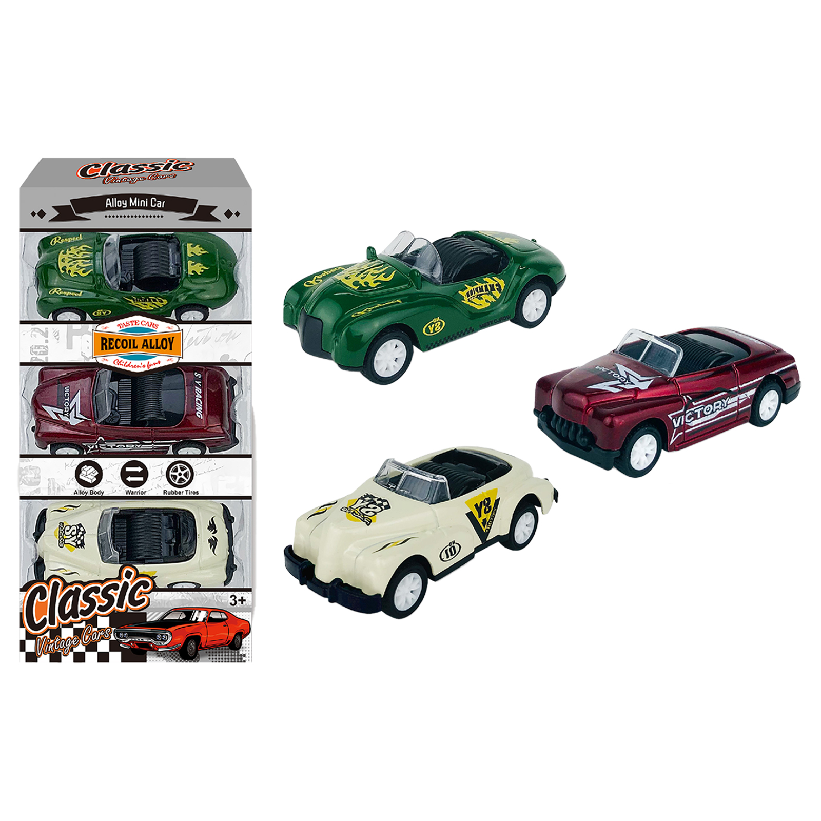 1:64 Alloy Car Model Children Simulation Pull-back Racing Car Toys For Boys Birthday Gifts Collection 3pcs D