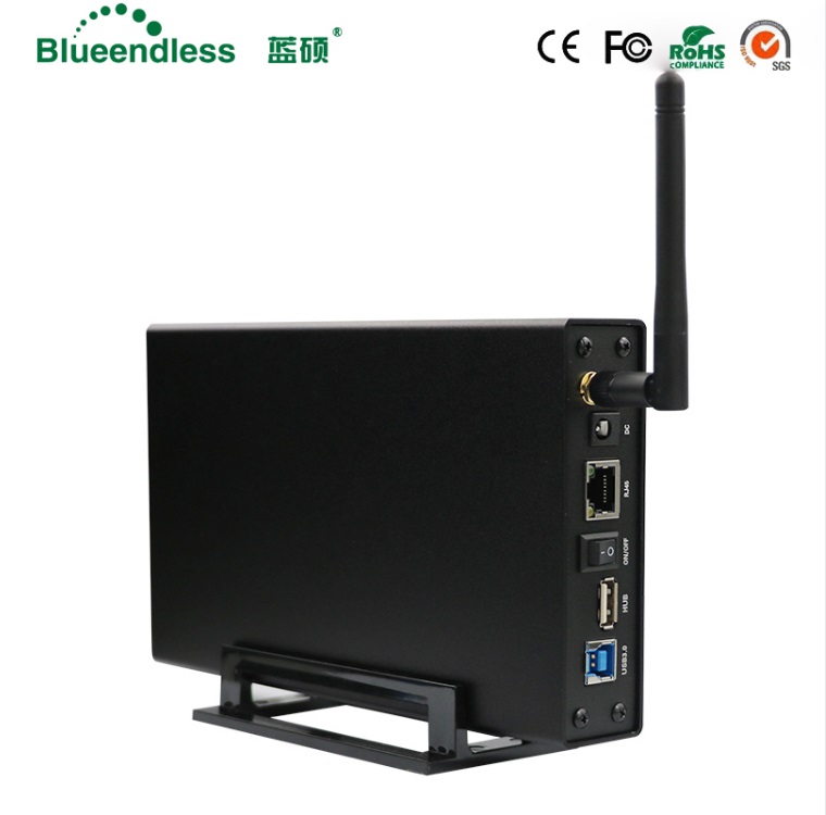 RJ45 External Hard Drive Case Nas Wifi Antenna Wireless Wifi Sata Usb 3.0 Wifi HDD Interface Box 3.5 HDD Caddy US plug