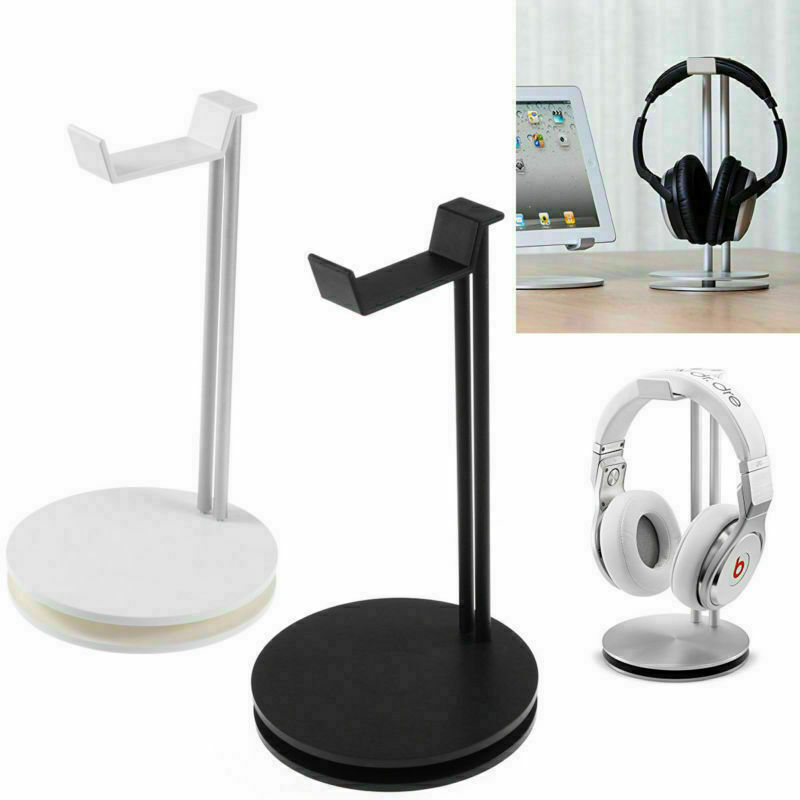 Aluminum Earphone Hanger Headset Holder: Headphone Bracket Display Stand for Improved Desk Organization - Silver
