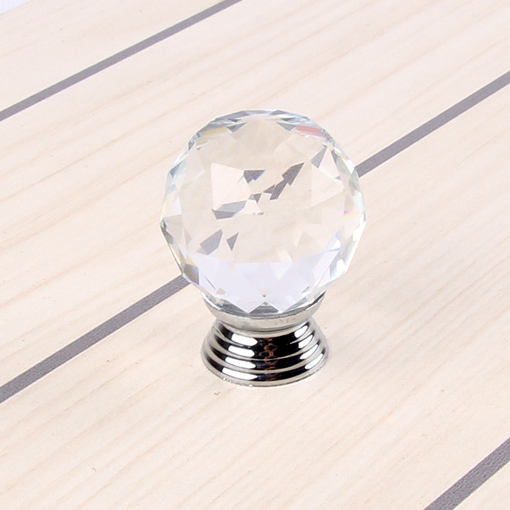 Wholesale Simple Crystal Ball Door Knobs Zinc Alloy Silver Single