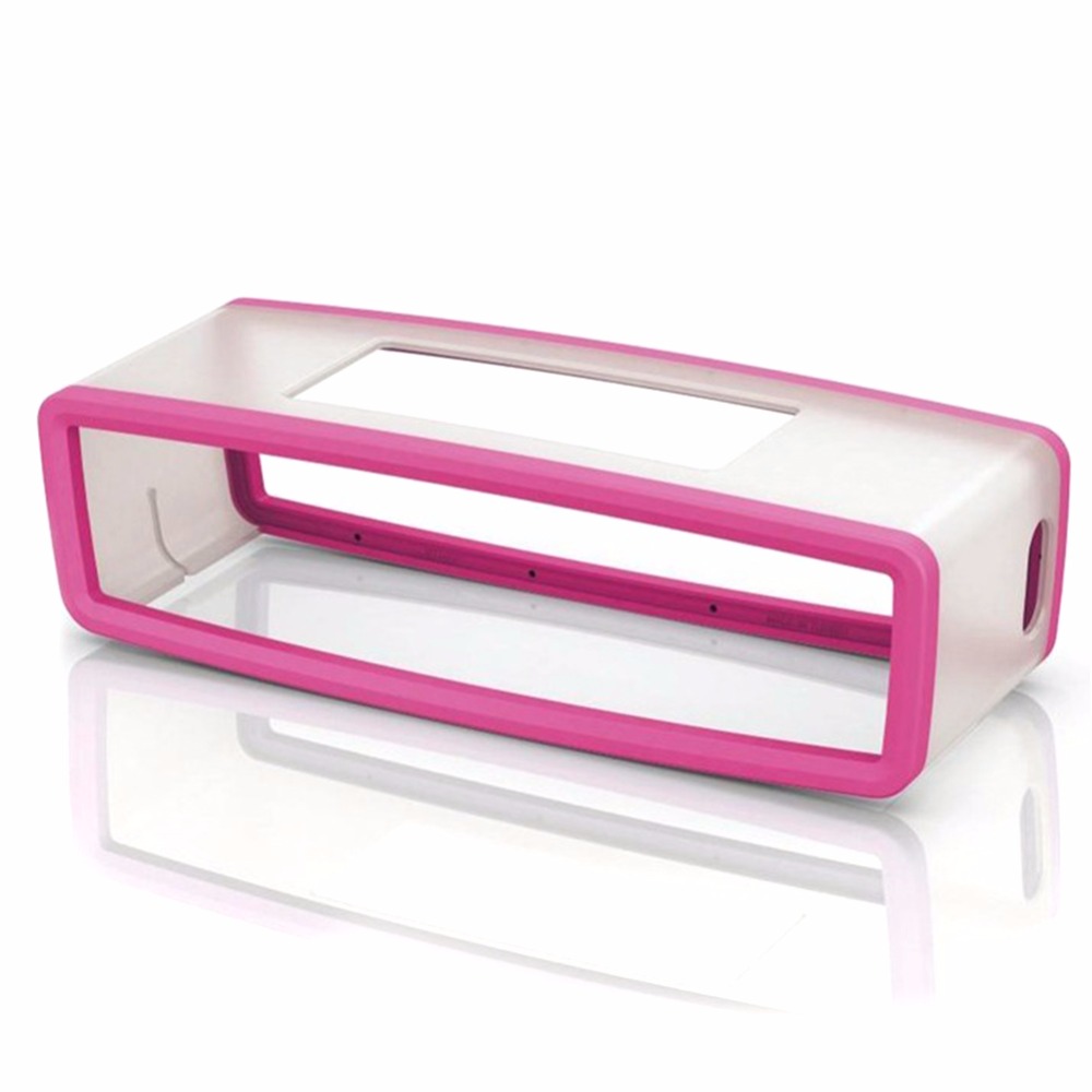 Portable Silicone Case for Bose SoundLink Mini 1 2 Sound Link I II Bluetooth Speaker Protector Cover Skin Box Speakers Pouch Bag rose Red