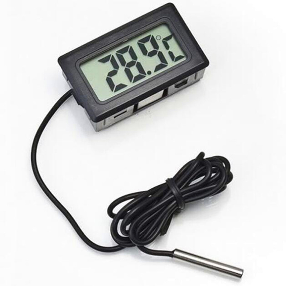 Mini LCD Digital Thermometer Fridge Freezer Thermometer for Fish Tank Aquarium black