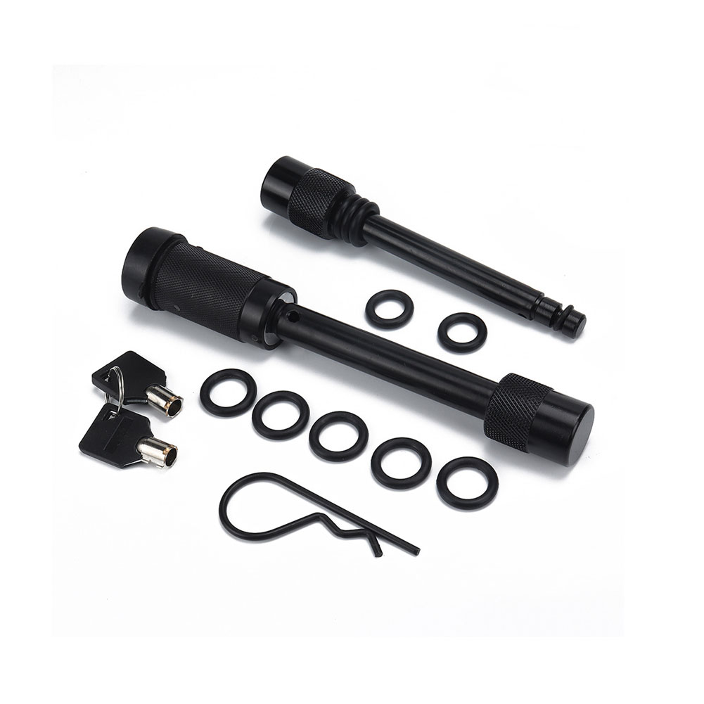 motormic Trailer Hitch Lock Pin Set Extra Long Black Pins with One Locking System  black