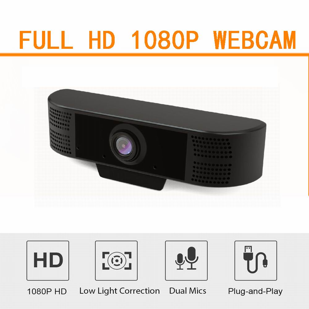 HD 1080P Webcam Camera with MIC Clip-on  USB2.0/3.0 for Computer PC Laptop Professional Black 1080P